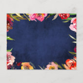 Budget Navy Blue Floral Moving Announge Flyer (Achterkant)