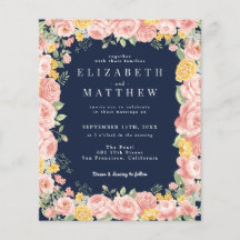 Budget Navy Blue Floral Wildflower Foto QR Code