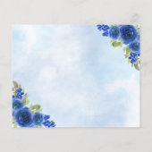 Budget Navy Blue Glam Gold Floral Princess QR RSVP (Achterkant)