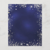 Budget navy blue glitter bruiloft uitnodiging (Achterkant)