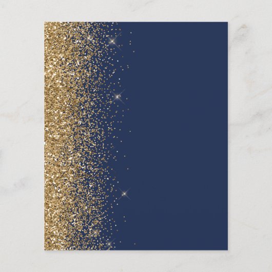 Budget Navy Blue Glitter Weddenschap (Achterkant)