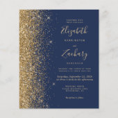 Budget Navy Blue Glitter Weddenschap (Voorkant)