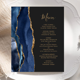 Budget Navy Blue Gold Agaat Dark Wedding Menu