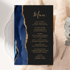 Budget Navy Blue Gold Agaat Dark Wedding Menu