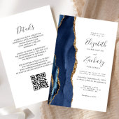 Budget Navy Blue Gold Agaat QR Code Huwelijksuitno