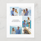 Budget Navy Blue Gold Agate 4-Photo Wedding Invite (Achterkant)