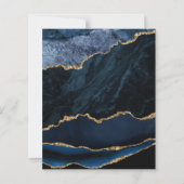 Budget Navy Blue Gold Agate Baby shower Invitation (Achterkant)