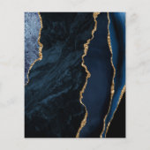 Budget Navy Blue Gold Agate Wedding Menu (Achterkant)