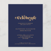 Budget Navy Blue Gold Arch Foto Graduparty (Achterkant)