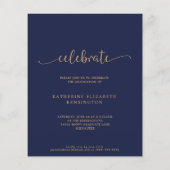 Budget Navy Blue Gold Arch Photo Afstuderen (Achterkant)