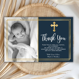 Budget Navy Blue Gold Baptisme Hartelijk dank