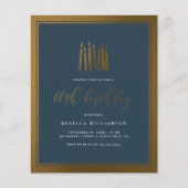 Budget Navy Blue & Gold Candles 60th Birthday (Voorkant)