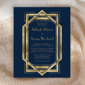 Budget Navy Blue Gold Deco Wedding 1920s
