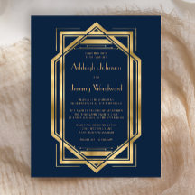 Budget Navy Blue Gold  Deco Wedding 1920s