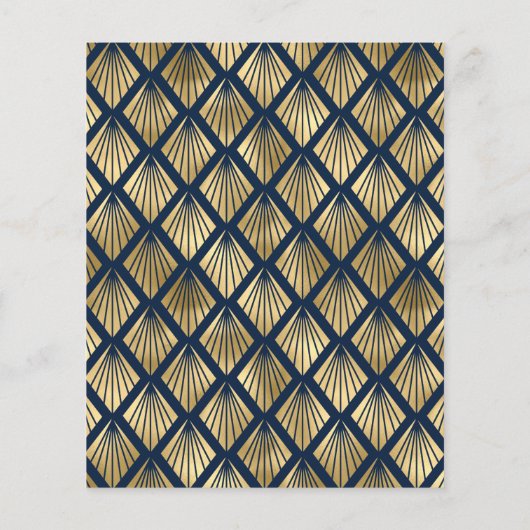 Budget Navy Blue Gold Deco Wedding 1920s (Achterkant)