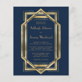Budget Navy Blue Gold  Deco Wedding 1920s (Voorkant)