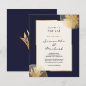 Budget Navy Blue Gold-downsized bruiloft (Voorkant / Achterkant)