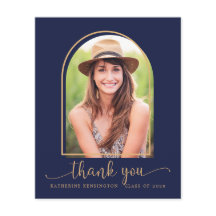 Budget Navy Blue Gold Foto Afstuderen Dank u