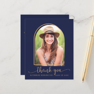 Budget Navy Blue Gold Foto Afstuderen Dank u