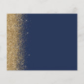 Budget Navy Blue Gold Glitter Save the Date (Achterkant)