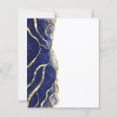 Budget Navy Blue Gold Ink Wedding Save the Date (Achterkant)