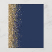Budget Navy Blue Gold Save the Date Kaart (Achterkant)