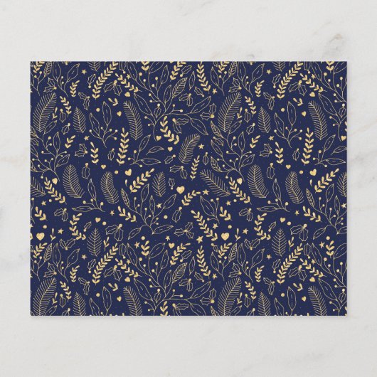 BUDGET Navy Blue Gold Script Merry Kerstmis (Achterkant)