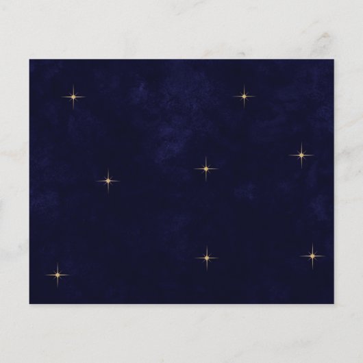 BUDGET Navy Blue Hemelse Gouden Maan Sterren Weddi (Achterkant)