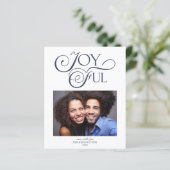 Budget Navy Blue Kerstmis Joyful kerstfoto (Staand voorkant)