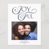 Budget Navy Blue Kerstmis Joyful kerstfoto (Voorkant)