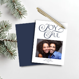 Budget Navy Blue Kerstmis Joyful kerstfoto