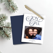 Budget Navy Blue Kerstmis Joyful kerstfoto