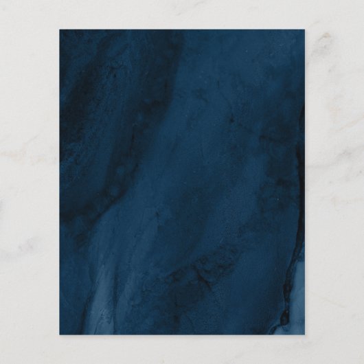 Budget Navy Blue & Leaves Cross Baptism Invitation (Achterkant)