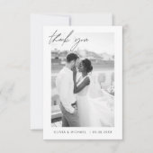 Budget Navy Blue Minimalist Wedding Dank u Kaart (Voorkant)