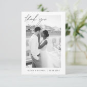 Budget Navy Blue Minimalist Wedding Dank u Kaart (Staand voorkant)