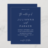 Budget Navy Blue MOD Calligraphy Wedding (Voorkant / Achterkant)
