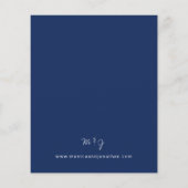 Budget Navy Blue MOD Calligraphy Wedding Flyer (Achterkant)