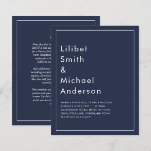 BUDGET Navy Blue Monochrome WEDDING