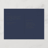 BUDGET Navy Blue Monochrome WEDDING Briefkaart (Achterkant)