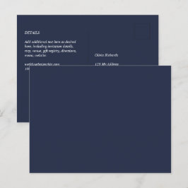 BUDGET Navy Blue Monochrome WEDDING Briefkaart