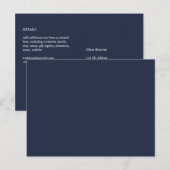 BUDGET Navy Blue Monochrome WEDDING Briefkaart (Voorkant / Achterkant)