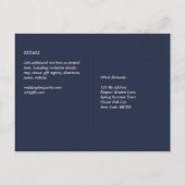 BUDGET Navy Blue Monochrome WEDDING Briefkaart (Achterkant)