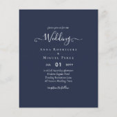 BUDGET Navy Blue Monochrome WEDDING Flyer (Voorkant)