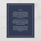 BUDGET Navy Blue Monochrome WEDDING Flyer (Achterkant)