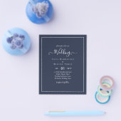 BUDGET Navy Blue Monochrome WEDDING Flyer (Enkel)