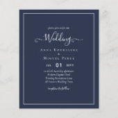 BUDGET Navy Blue Monochrome WEDDING Flyer (Voorkant)
