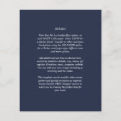 BUDGET Navy Blue Monochrome WEDDING Flyer (Achterkant)