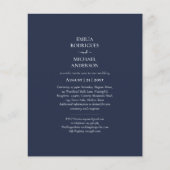 BUDGET Navy Blue Monochrome WEDDING Flyer (Voorkant)