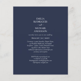 BUDGET Navy Blue Monochrome WEDDING Flyer