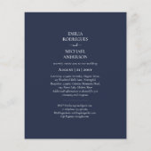BUDGET Navy Blue Monochrome WEDDING Flyer (Achterkant)